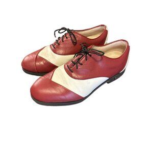 Footjoy Red White Europa Collection Golf Shoes Sz 7.5
